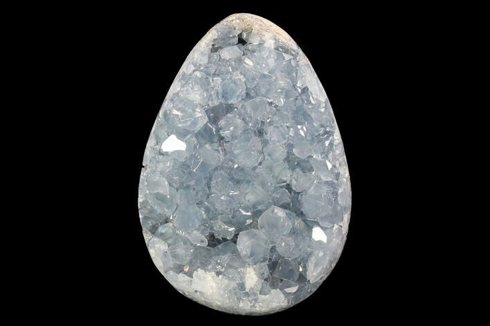 Crystal Filled Celestine (Celestite) Egg Geode - Madagascar #98842